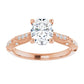 Oval Cut Moissanite & Diamond Engagement Ring