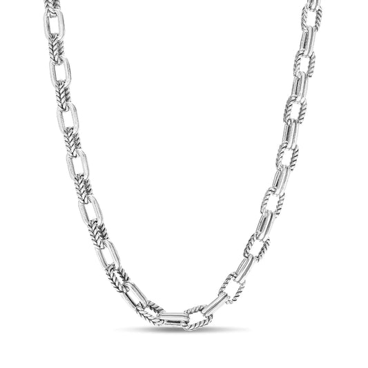 Men's Sterling Silver Double Link Paperclip Chain