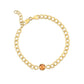14K Yellow Gold Curb Chain Bracelet with Choice of Gemstone
