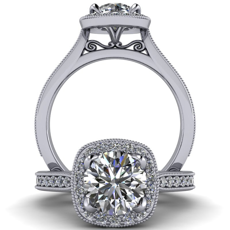Isabella - Round Brilliant Cut w/ Cushion Halo - I Forever Do