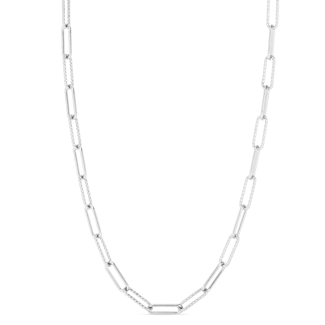 TEXTURE PAPERCLIP NECKLACE SILVER NO COL in silver | Off-White™ Official US