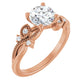 14k Gold Floral Designed Engagement Ring