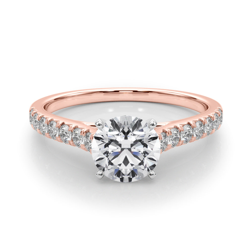 Cathedral Round Brilliant Cut Engagement Ring