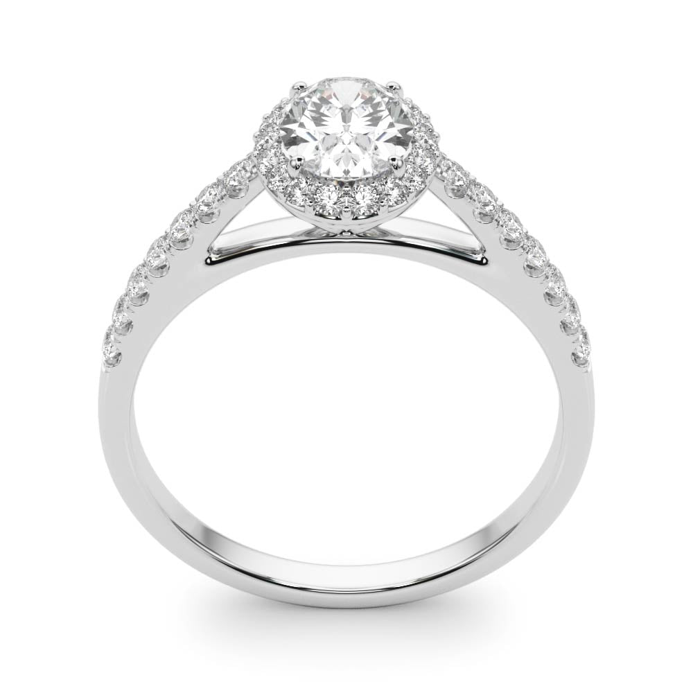 Oval Cut Halo French-Set Engagement Ring