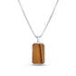 Men's Sterling Silver Tiger's Eye Tag Necklace