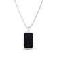 Men's Sterling Silver Black Onyx Tag Necklace