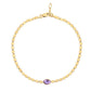 14K Gold Mirrored Chain with Choice of Gemstone