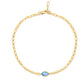 14K Gold Mirrored Chain with Choice of Gemstone