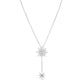 SILVER & DIAMOND CONSTELLATION DROP NECKLACE WITH BLUE TOPAZ