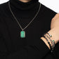 Men's Sterling Silver Malachite Cable Bracelet