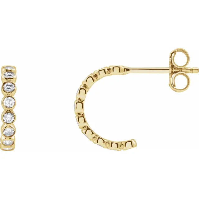 14k Gold Lab-Grown Diamonds Hoop Earrings (2 sizes)