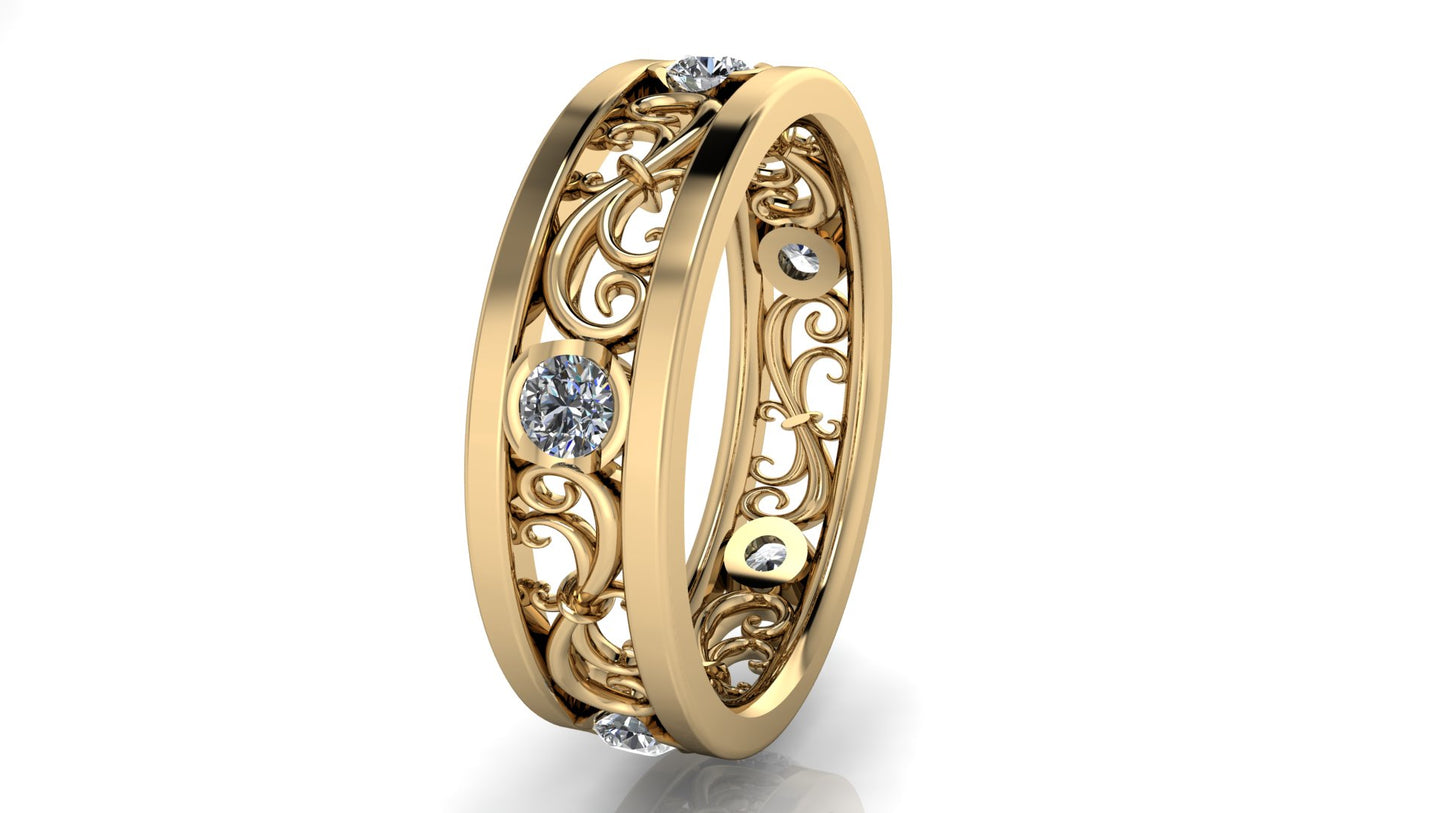 6.5mm Accented Scroll Band