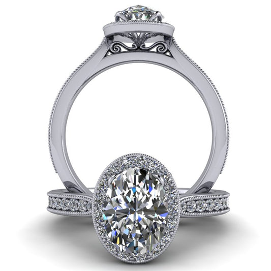 Isabella Halo - Oval Cut