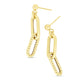 14K GOLD ROUND LINK CABLE PAPERCLIP EARRINGS
