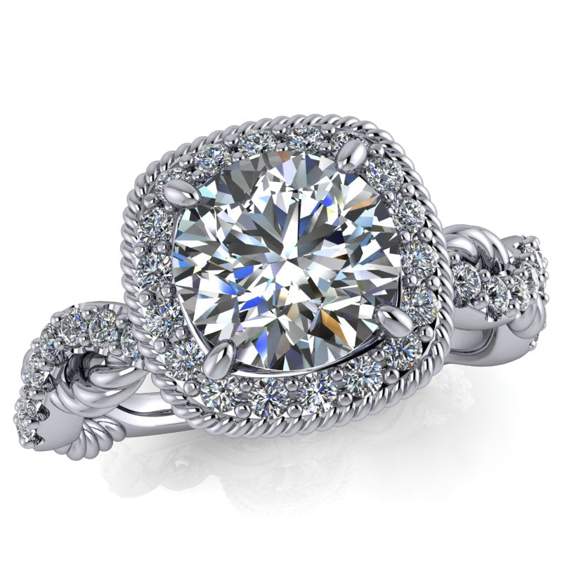 Elizabeth Halo - Round Brilliant Cut w/ Cushion Halo - I Forever Do