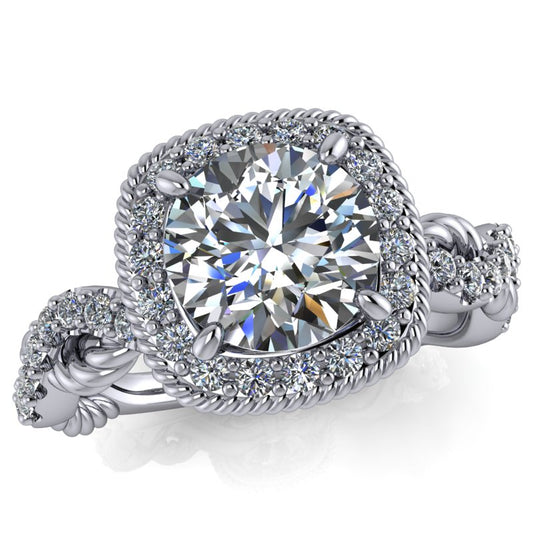 Elizabeth Halo - Round Brilliant Cut w/ Cushion Halo - I Forever Do
